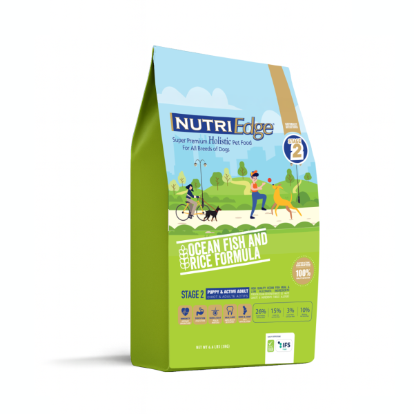 2ocean-fish-dog-3d NutriEdge Stage 2 (Puppy & Active Adult - Ocean Fish & Rice Formula Holistic Dry Food)